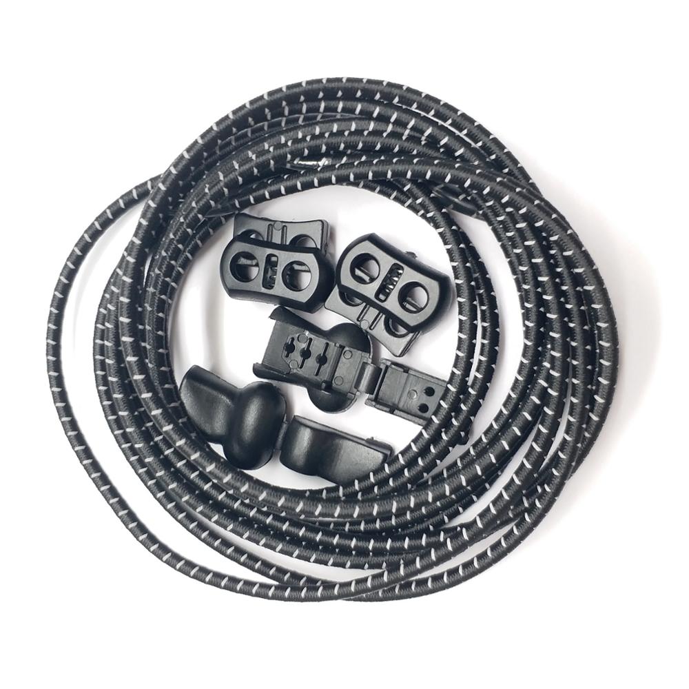 black no tie shoe laces